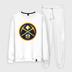 Костюм хлопковый мужской Denver Nuggets logo, цвет: белый