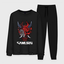 Костюм хлопковый мужской Samurai logo, цвет: черный