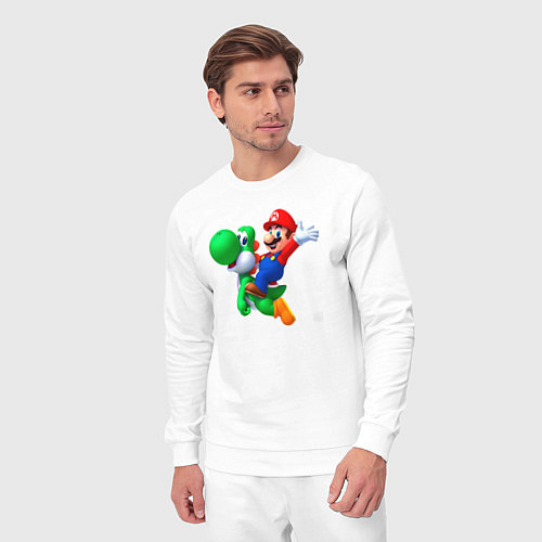 Мужской костюм Марио на Йоши / Белый – фото 3