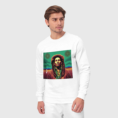 Мужской костюм Digital Art Bob Marley in the field / Белый – фото 3