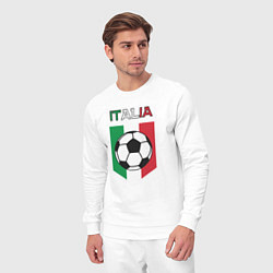 Костюм хлопковый мужской Футбол Италии, цвет: белый — фото 2