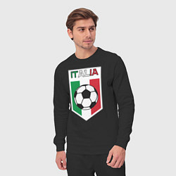 Костюм хлопковый мужской Футбол Италии, цвет: черный — фото 2