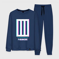 Костюм хлопковый мужской Paramore glitch rock, цвет: тёмно-синий