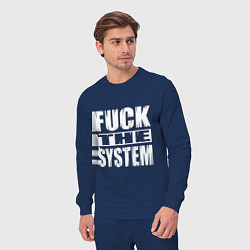 Костюм хлопковый мужской SoD - f**k the system, цвет: тёмно-синий — фото 2