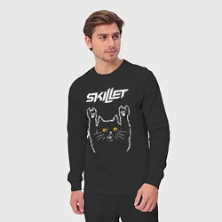 Костюм хлопковый мужской Skillet rock cat, цвет: черный — фото 2