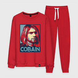 Костюм хлопковый мужской Nirvana - Kurt Cobain, цвет: красный
