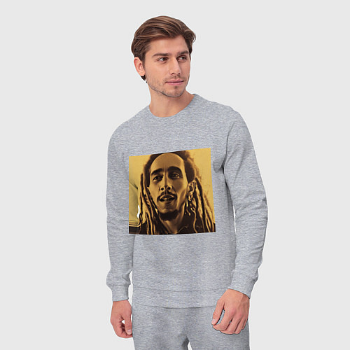 Мужской костюм Сепия Арт Боб Марли / Меланж – фото 3