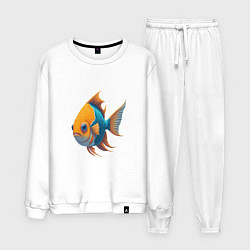 Костюм хлопковый мужской Рыбка мечты, цвет: белый