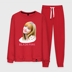 Костюм хлопковый мужской Lisa Blackpink, цвет: красный