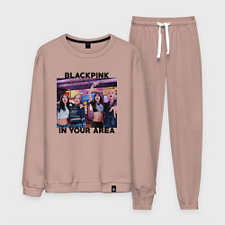 Костюм хлопковый мужской Blackpink HYLT Jennie Lisa Rose Jisoo, цвет: пыльно-розовый