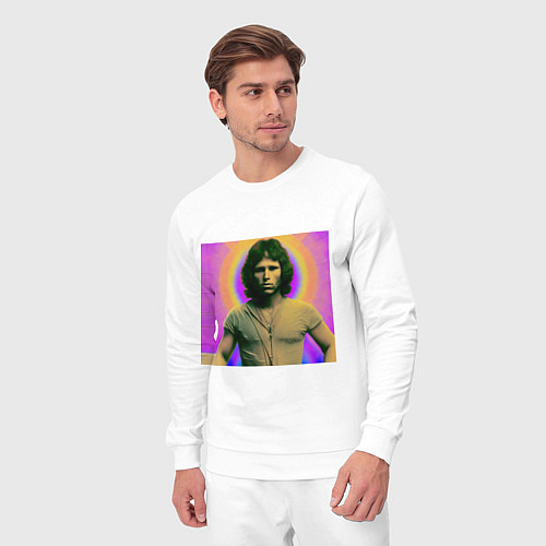 Мужской костюм Jim Morrison Galo Glitch Art / Белый – фото 3