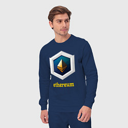 Костюм хлопковый мужской Логотип Ethereum, цвет: тёмно-синий — фото 2