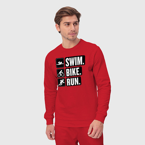 Мужской костюм Swim bike run / Красный – фото 3