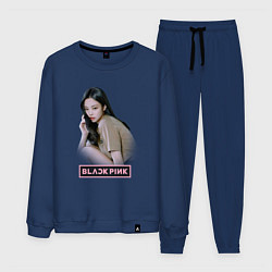 Костюм хлопковый мужской Jennie Blackpink, цвет: тёмно-синий