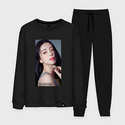 Костюм хлопковый мужской Kim Jisoo, цвет: черный