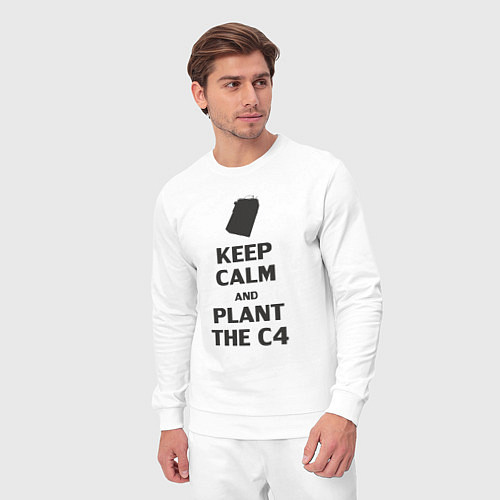 Мужской костюм Plant c4 - Counter Strike meme / Белый – фото 3