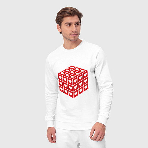 Мужской костюм Куб с сердечками / Белый – фото 3