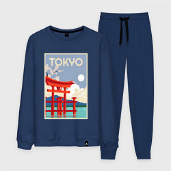 Костюм хлопковый мужской Tokyo - japan, цвет: тёмно-синий