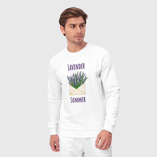 Мужской костюм Lavender Summer - букет лаванды в конверте / Белый – фото 3