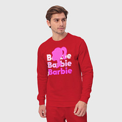 Костюм хлопковый мужской Логотип Барби объемный, цвет: красный — фото 2