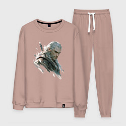 Костюм хлопковый мужской Портрет Ведьмака, цвет: пыльно-розовый