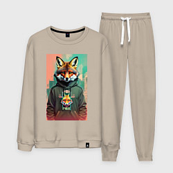 Костюм хлопковый мужской Dude fox - urban style, цвет: миндальный