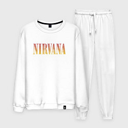 Костюм хлопковый мужской Nirvana logo, цвет: белый