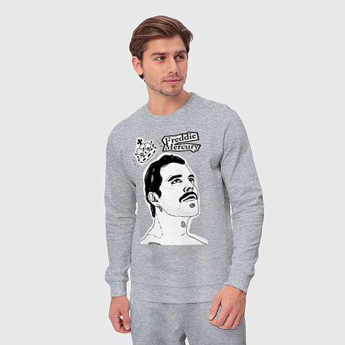 Мужской костюм Freddie Mercury head / Меланж – фото 3