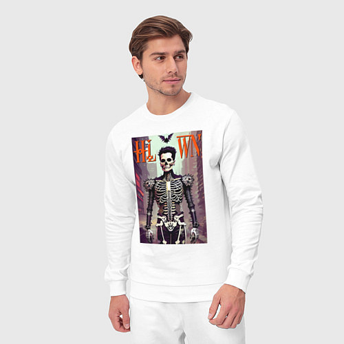 Мужской костюм Skeleton fashionista - art - poster / Белый – фото 3