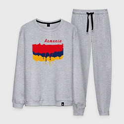 Костюм хлопковый мужской Flag Armenia, цвет: меланж