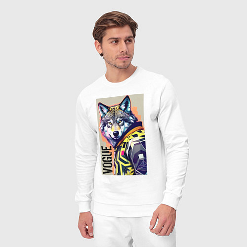 Мужской костюм Wolf fashionista - pop art / Белый – фото 3