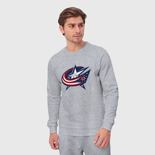 Мужской костюм Columbus blue jackets - hockey team - emblem / Меланж – фото 3