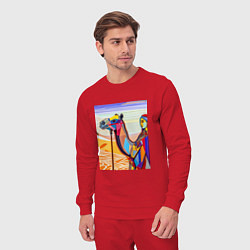 Костюм хлопковый мужской Погонщик верблюда, цвет: красный — фото 2