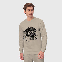 Костюм хлопковый мужской Queen - logo, цвет: миндальный — фото 2