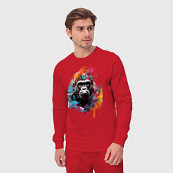 Костюм хлопковый мужской Граффити с гориллой, цвет: красный — фото 2