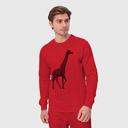 Костюм хлопковый мужской Жираф гуляет, цвет: красный — фото 2