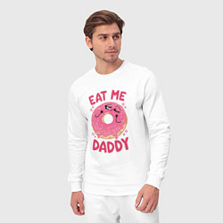 Костюм хлопковый мужской Eat me daddy, цвет: белый — фото 2