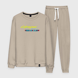 Костюм хлопковый мужской Cyberpunk 2077 phantom liberty logo v1, цвет: миндальный