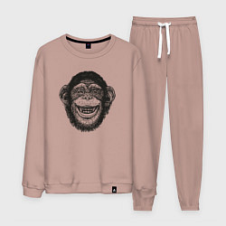 Костюм хлопковый мужской Smile monkey, цвет: пыльно-розовый