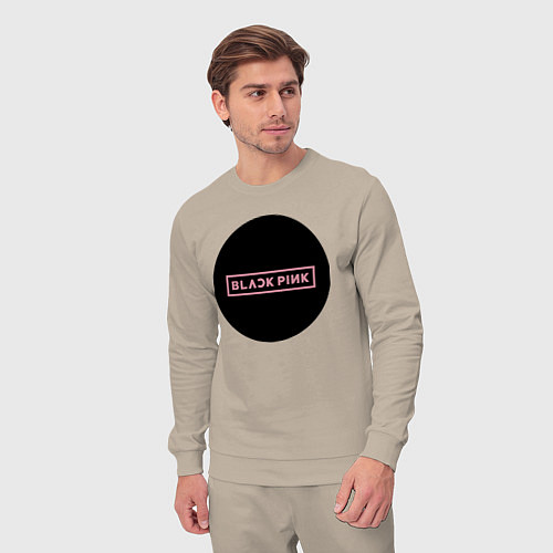 Мужской костюм Black pink - logotype - group - South Korea / Миндальный – фото 3