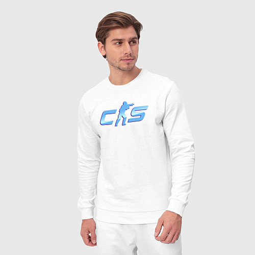 Мужской костюм CS2 blue logo / Белый – фото 3