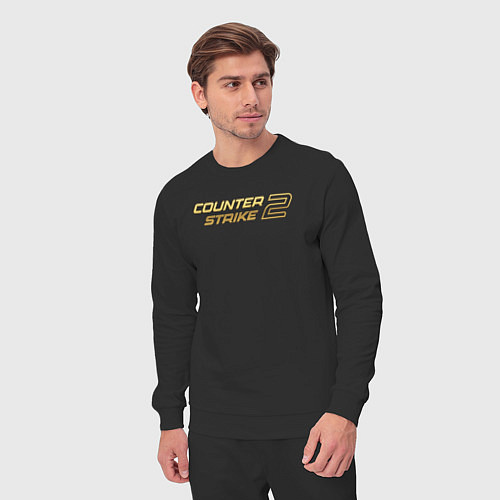 Мужской костюм Counter strike 2 gold logo / Черный – фото 3
