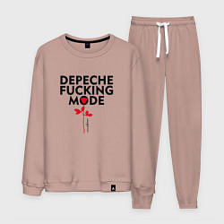 Костюм хлопковый мужской Depeche Mode - Rose mode white, цвет: пыльно-розовый