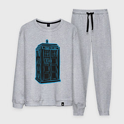 Костюм хлопковый мужской Black tardis, цвет: меланж