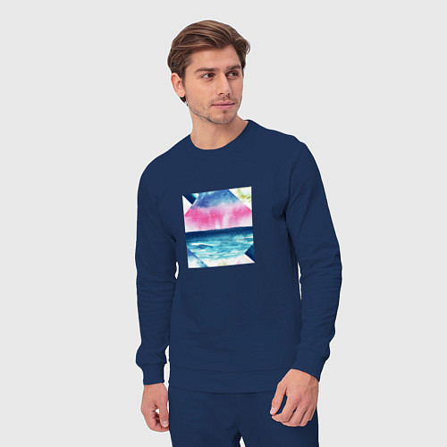 Мужской костюм Абстрактное море закат рассвет / Тёмно-синий – фото 3