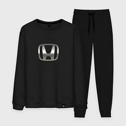 Костюм хлопковый мужской Honda sport auto silver, цвет: черный