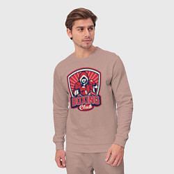 Костюм хлопковый мужской Club boxing, цвет: пыльно-розовый — фото 2