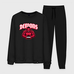 Костюм хлопковый мужской Demons gamers, цвет: черный