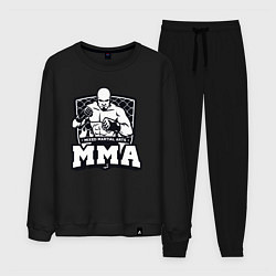 Костюм хлопковый мужской Mixed martial arts, цвет: черный