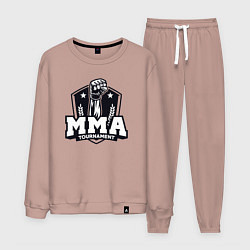 Костюм хлопковый мужской Турнир MMA, цвет: пыльно-розовый
